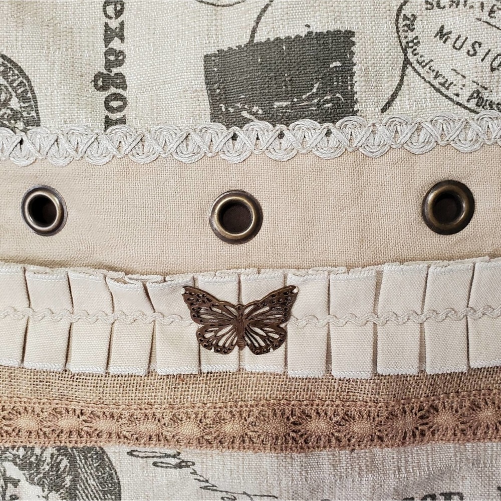 *SOLD* Indian Inc. Butterfly Boho Burlap Knapsack Bag - Picture 7 of 8